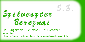 szilveszter bereznai business card